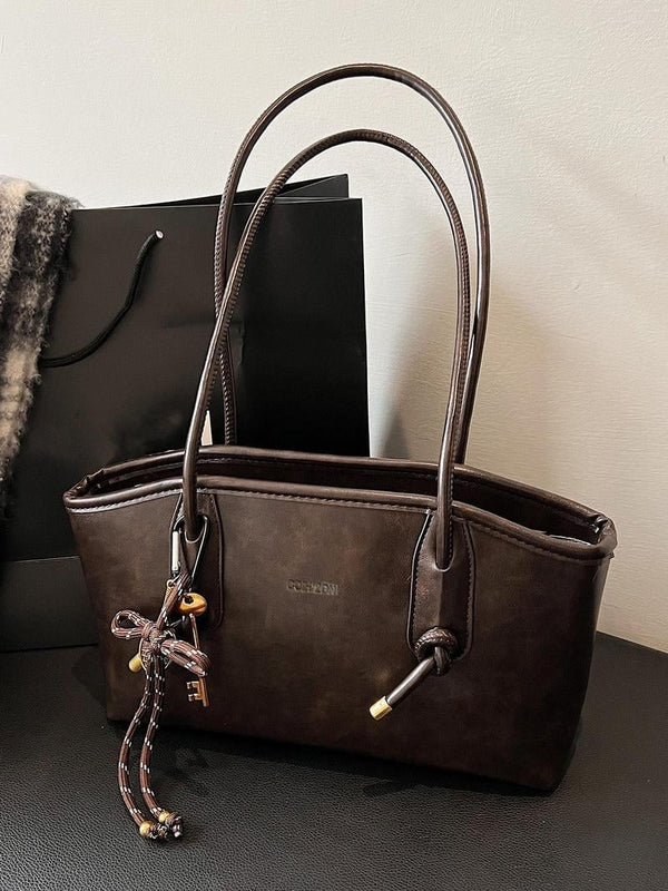 👝Women's Elegant Solid Color Large Capacity Shoulder Bag | Trendy Versatile Tote for Daily Commute & Casual Use